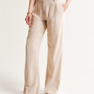 Abercrombie Sloane Tailored Wide Leg Linen Blend Pants
